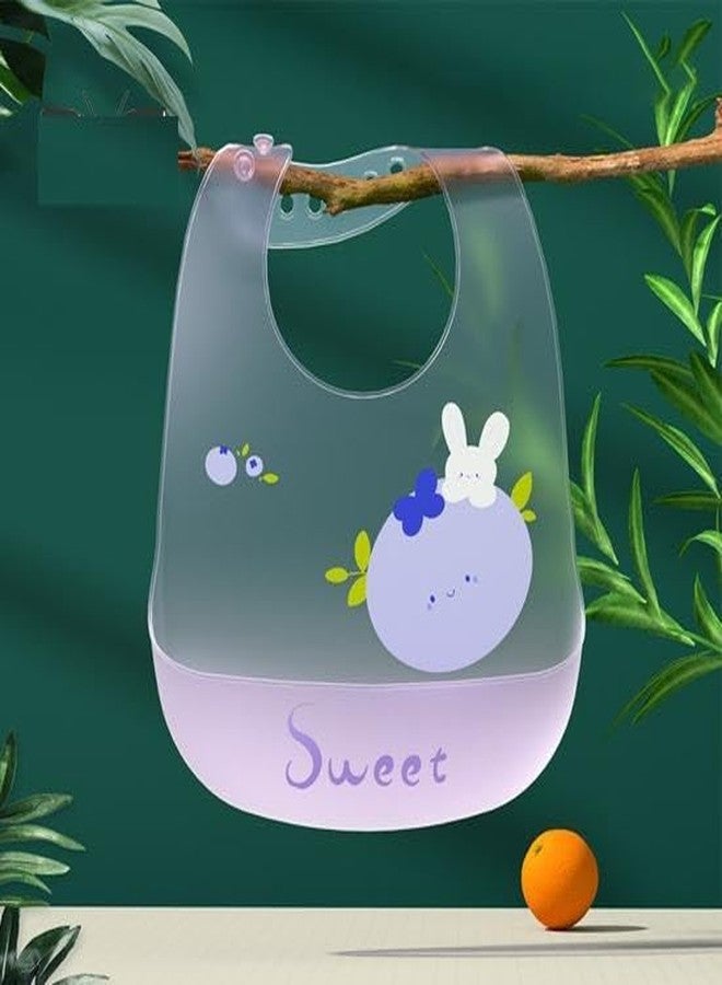 VALUEVIBES مريلة أطفال سيليكون مقاومة للماء من فاليو فايبز، مثالية لإطعام وفطام الأطفال الرضع والصغار، سهلة التنظيف، قابلة للغسل وإعادة الاستخدام، بدون رائحة كريهة، فتحة رقبة قابلة للتعديل بأزرار (عبوة من قطعة واحدة) (لون التوت الأزرق) - Image 3