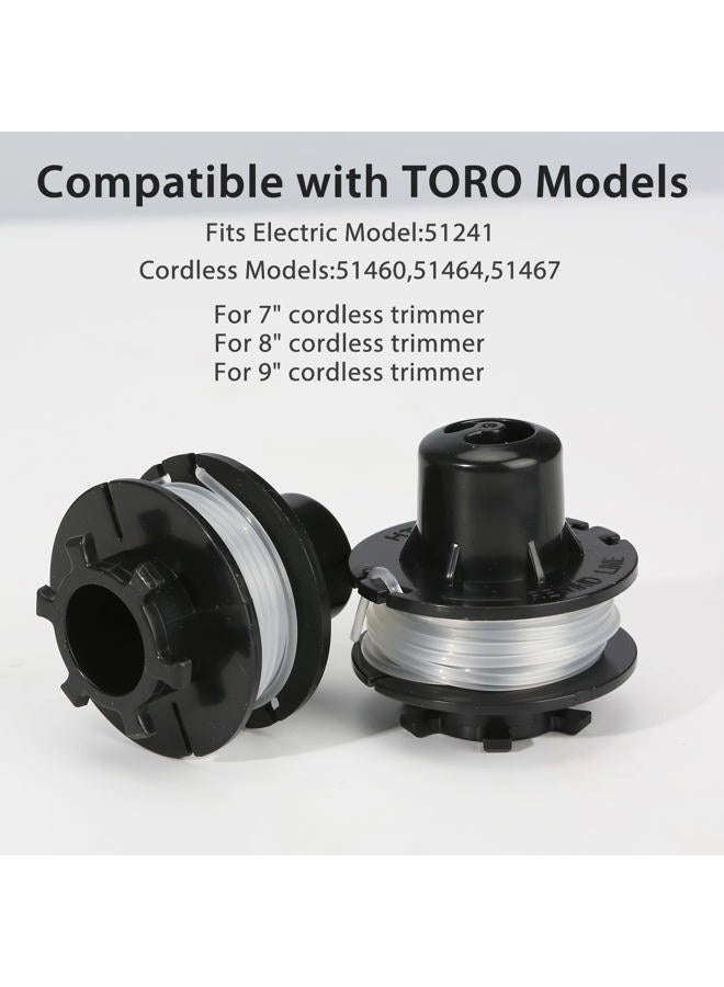 Thten 88185 Electric Trimmer Replacement Spool Compatible with Toro 51241, 51460, 51464, 51467 0.065 Inch 10 Foot Line 3 Pack - Image 5
