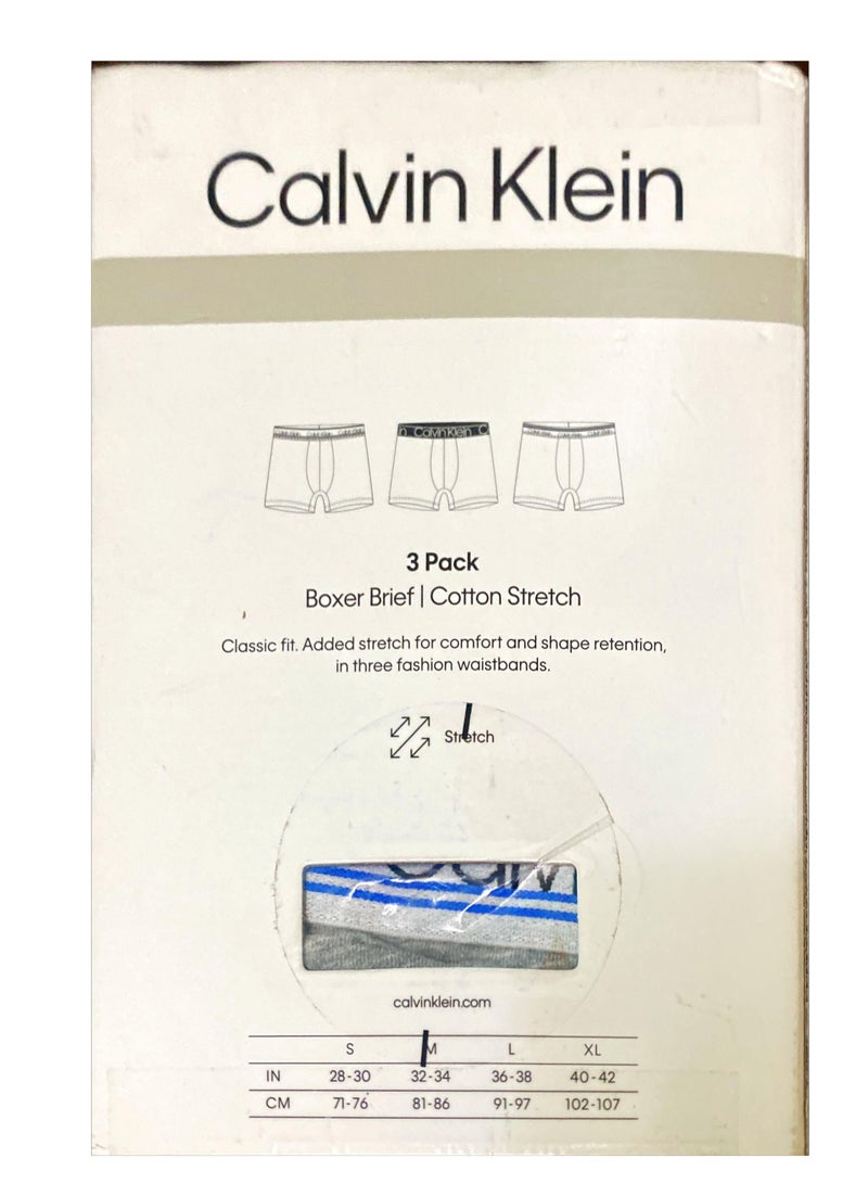 Calvin Klein Jeans Variety Waistband Cotton Stretch Boxer Brief 3-Pack  - Image 2