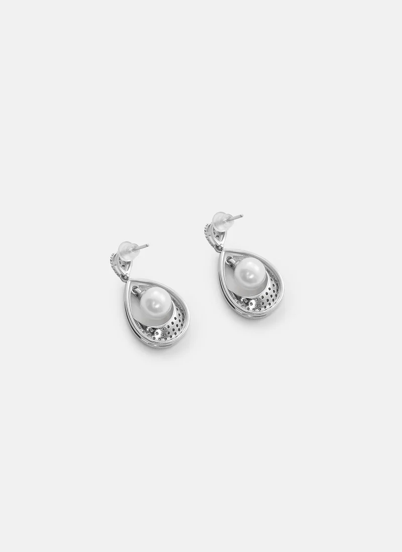 Lichi  Drop-shaped stud earrings with pearls and rhinestones for Women | Best Price UAE