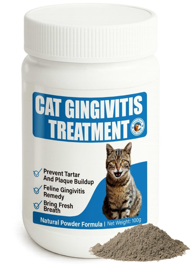 VetaSure Cat Gingivitis Treatment – Natural Tartar & Bad Breath Support with Probiotics – Easy to Use Oral Care for Teeth, Cat Gums & Gut Dental Powder - Image 1