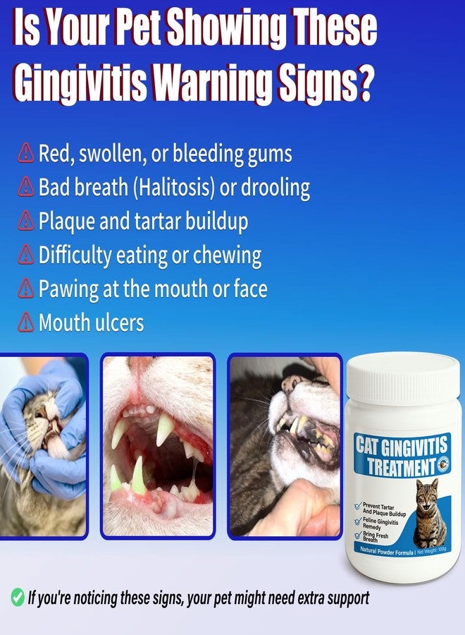 VetaSure Cat Gingivitis Treatment – Natural Tartar & Bad Breath Support with Probiotics – Easy to Use Oral Care for Teeth, Cat Gums & Gut Dental Powder - Image 2