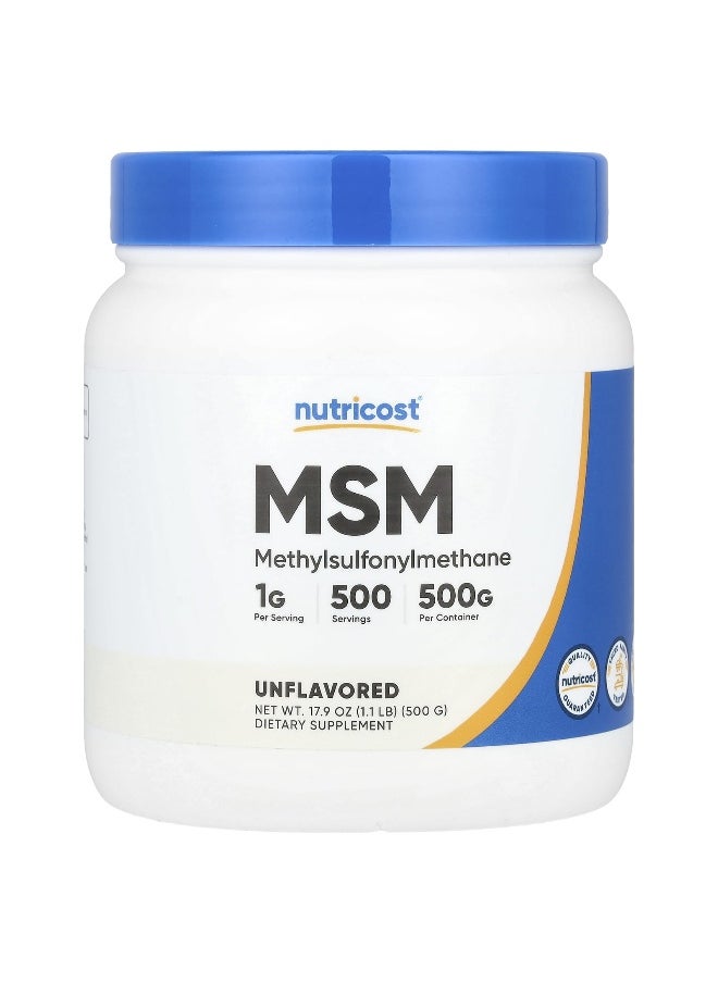 Nutricost Nutricost, MSM, Unflavored, 17.9 oz (500 g)  - Image 1
