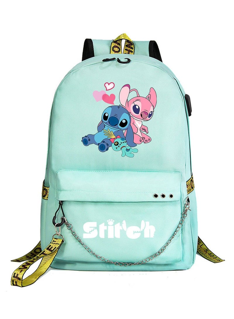 Stitch Printed Youth Casual Woven Strap Backpack