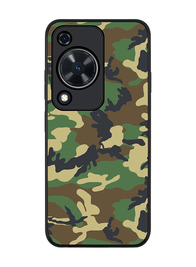Stylizedd Rugged Black edge case for Huawei nova Y72 / Huawei Enjoy 70 4G, Slim fit Soft Case Flexible Rubber Edges Anti Drop TPU Gel Thin Cover -  Jungle Camo - Image 1