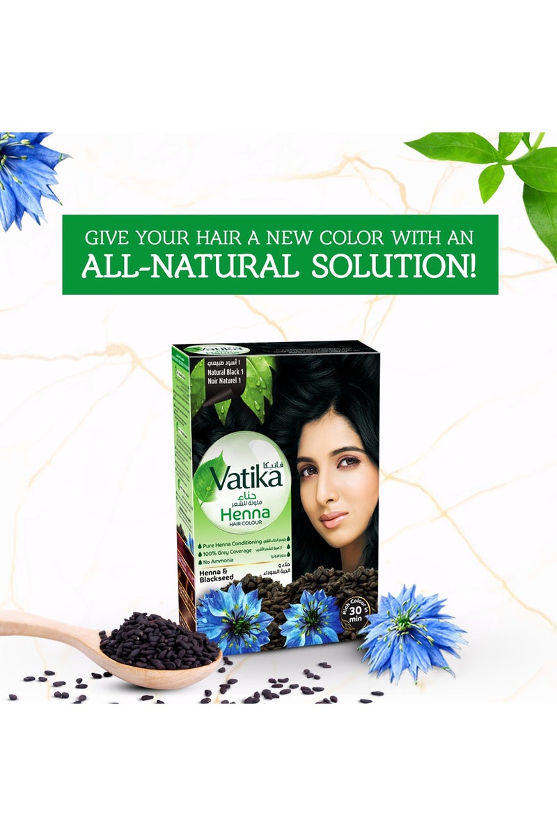 Vatika Naturals Natural Black Henna Hair Colour Pack of 6 60g - Image 2