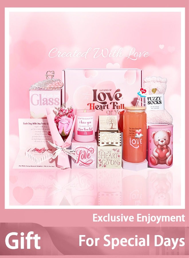Arabest Wedding/Birthday Gift Set for Bride & Teen Girl - Pink Luxury Box with Custom Tumbler, Candle & Swan Hairpin (Ramadan Gift for Her) - Image 1