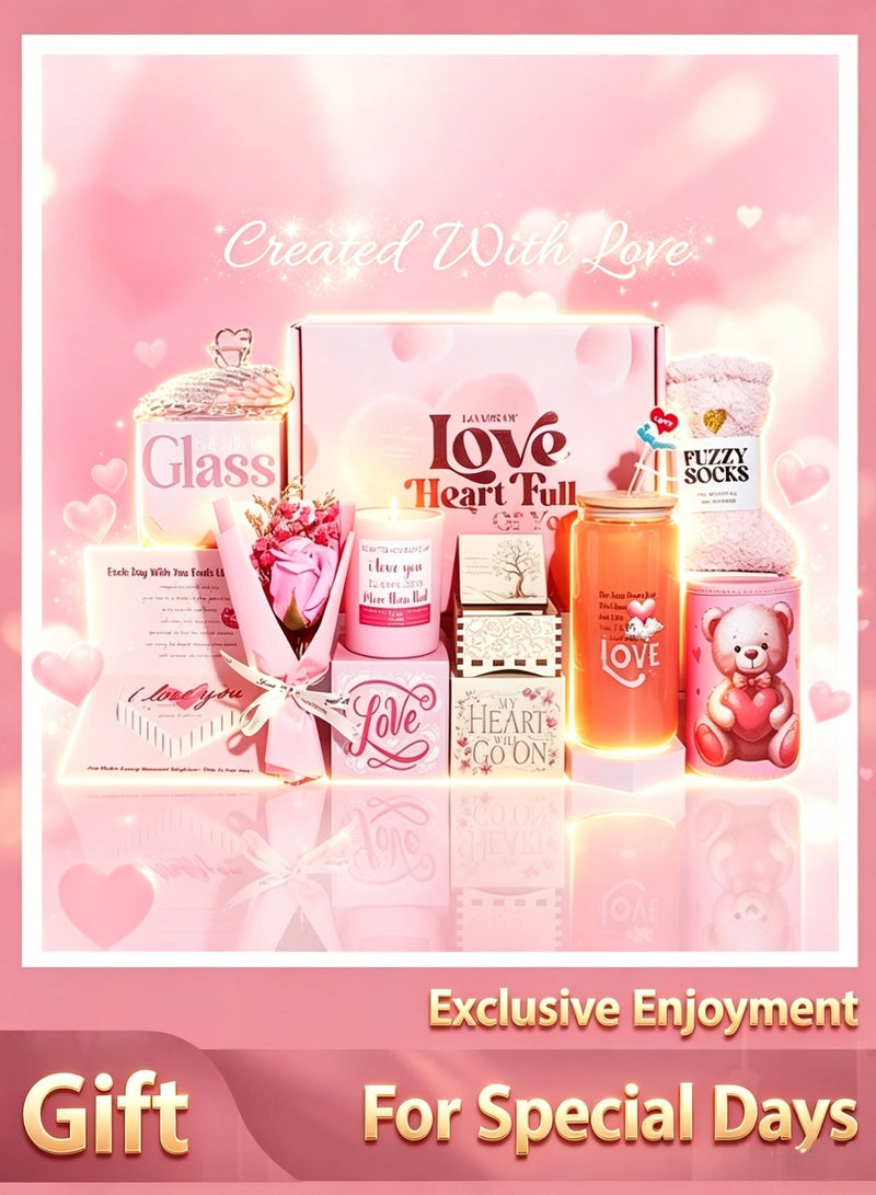 Arabest Gift Set for Ladies-Mother's Day,Birthday Gift Box Pink Luxury Box with Relaxing Spa Treatment Package for Women Bestie Friendship Female Friend Gift - Image 1