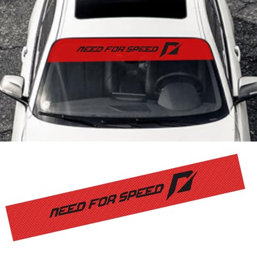 LANZMYAN Front Windshield Decal Vinyl Front Shade Sun Visor Strip Sport Racing Decoration StickerRed BackgroundNeed for Speed - Image 1