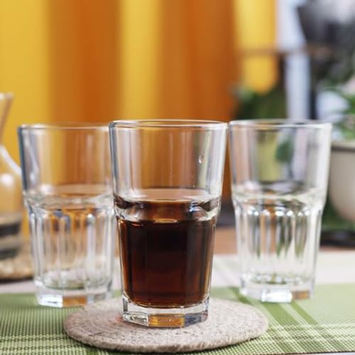 SkyKey Tableware Water and Juice Glass Set of 6 – 350 ml Transparent Drinking Glasses – Crystal Clear Shine – Microwave Dishwasher Safe – Ideal for Home and Party Use - Image 4