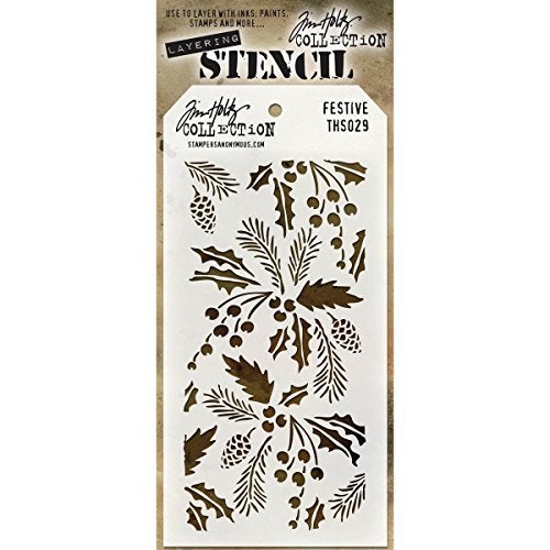 Stampers Anonymous Festive Tim Holtz Layered Stencil, 4.125-Inch by 8.5-Inch - Image 5