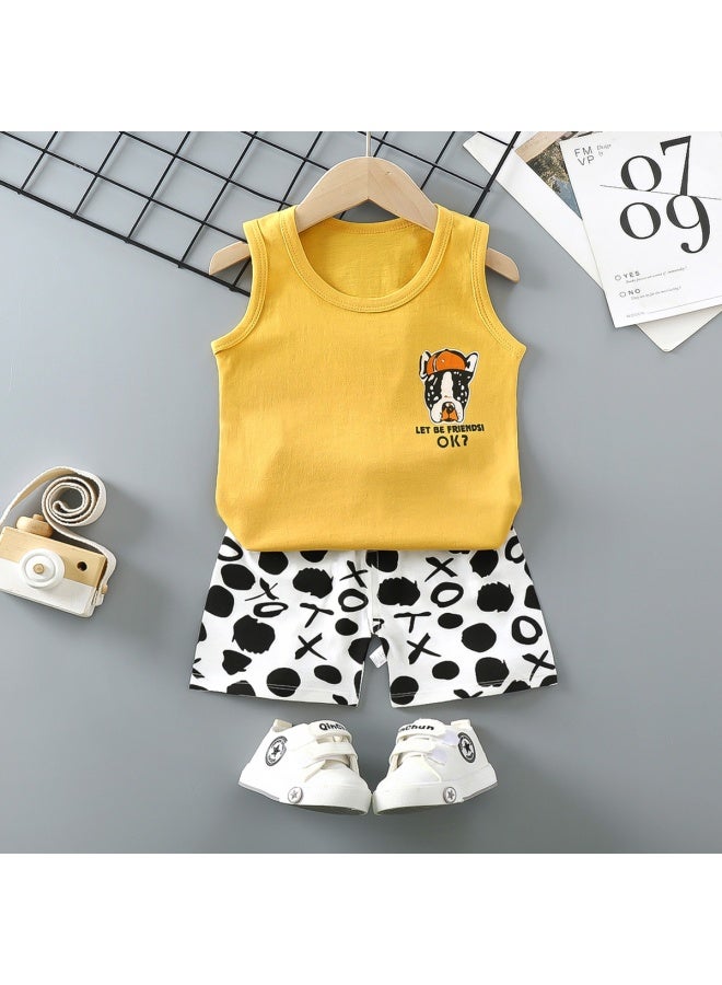 Children's Vest Suit Summer Cotton New Boys And Girls Thin Summer Baby Clothing Children's Clothing Exclusive