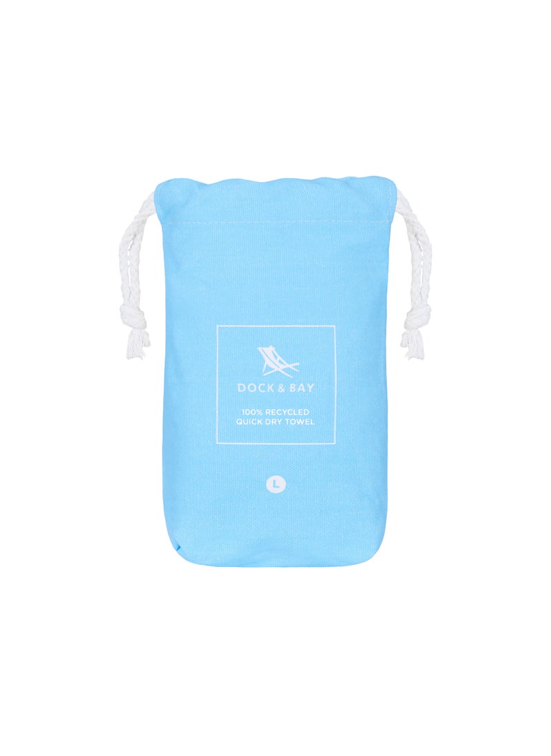 Dock & Bay Dock & Bay Beach Towel, Super Absorbent, Quick Dry, Sand Free, Compact & Lightweight, 100% Recycled Materials, Includes bag - Large (160x90cm) - LAGOON BLUE  - Image 4