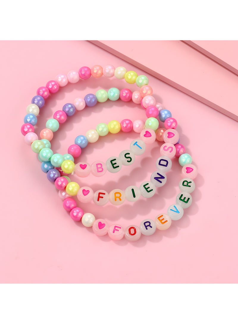 3pcs Cute And Fashion Luminous Acrylic Beads Bracelet, For Birthdays, Anniversaries, And Graduation Gifts, Gift for Kids Age 3+ (Bracelet Random Color)  - Image 2