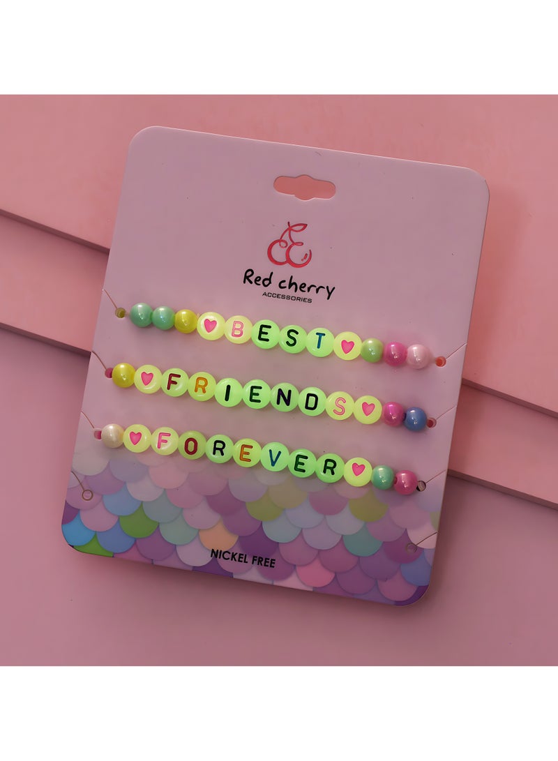 3pcs Cute And Fashion Luminous Acrylic Beads Bracelet, For Birthdays, Anniversaries, And Graduation Gifts, Gift for Kids Age 3+ (Bracelet Random Color)  - Image 4