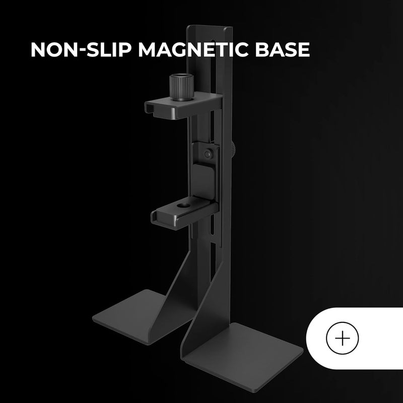 MARS GAMING MCA-GCBPRO GPU Mount, Vertical and Horizontal GPU Support, Non-Slip Magnetic Base, Robust Steel Structure, Universal Adjustable Clamp, Black - Image 3