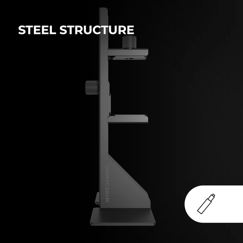 MARS GAMING MCA-GCBPRO GPU Mount, Vertical and Horizontal GPU Support, Non-Slip Magnetic Base, Robust Steel Structure, Universal Adjustable Clamp, Black - Image 4