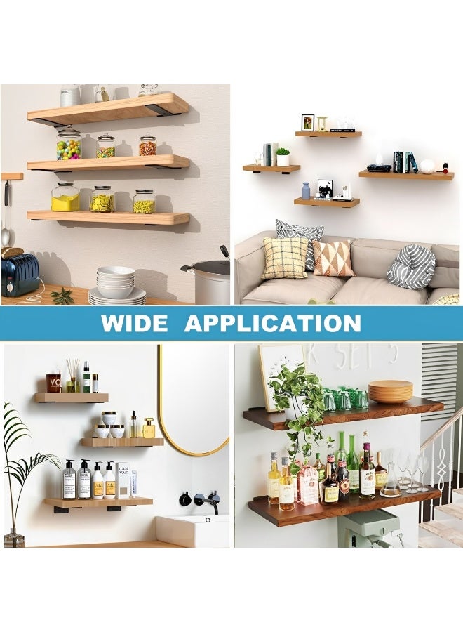 Heavy Duty Shelf Brackets 8 Inch (20 cm), 6 Pcs L-Shaped Metal Wall Shelf Support Brackets with Screws, Industrial Floating Shelf Bracket for Wall Mount - Image 5