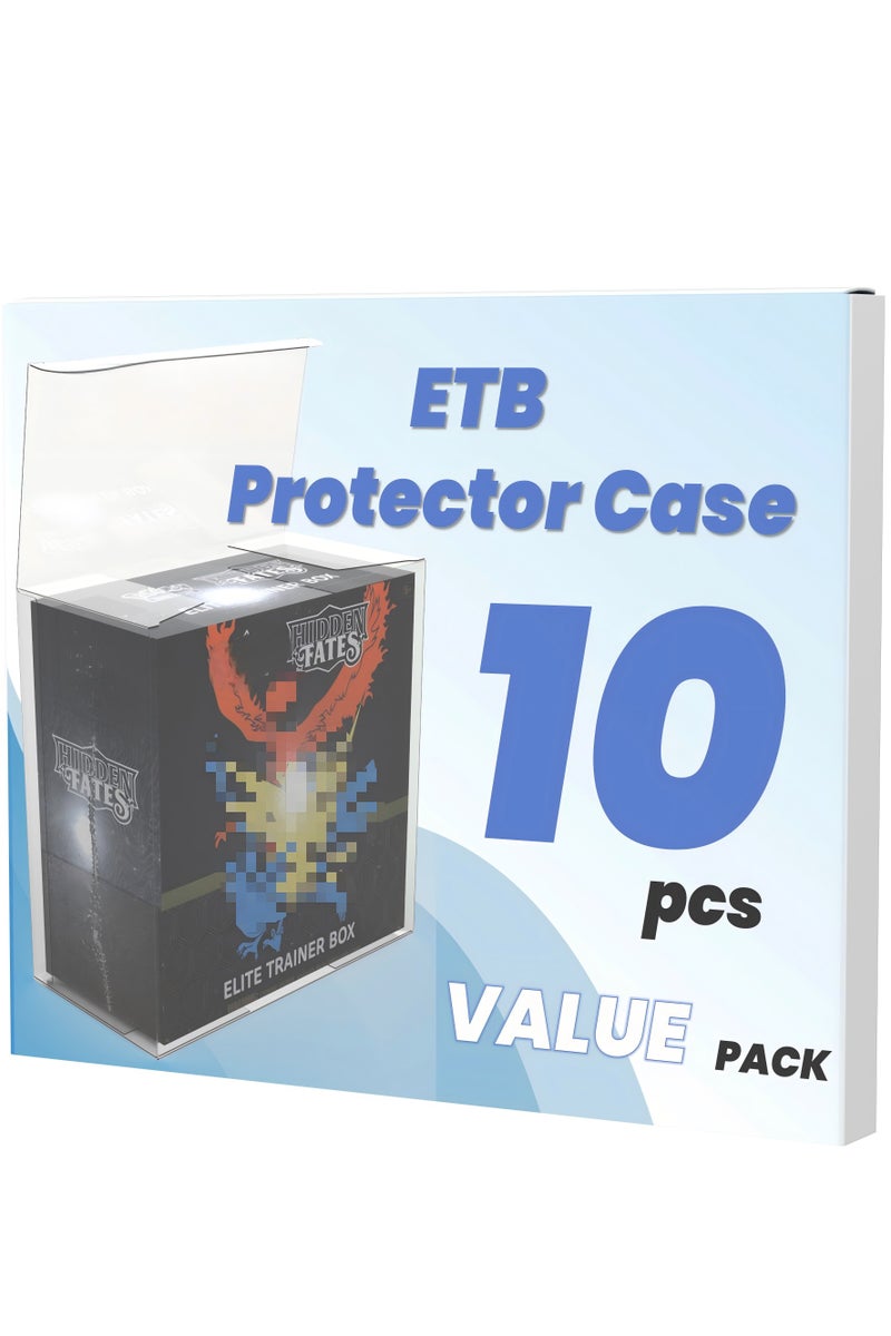 واقيات علبة تدريب Elite من PET لصناديق تدريب Elite من Pokemon ETB (عبوة من 10 قطع) - علبة عرض شفافة PKMN بسمك 0.50 مم - حافظة حماية ETB - حافظة عرض PKMN (عبوة من 10 قطع) - Image 1