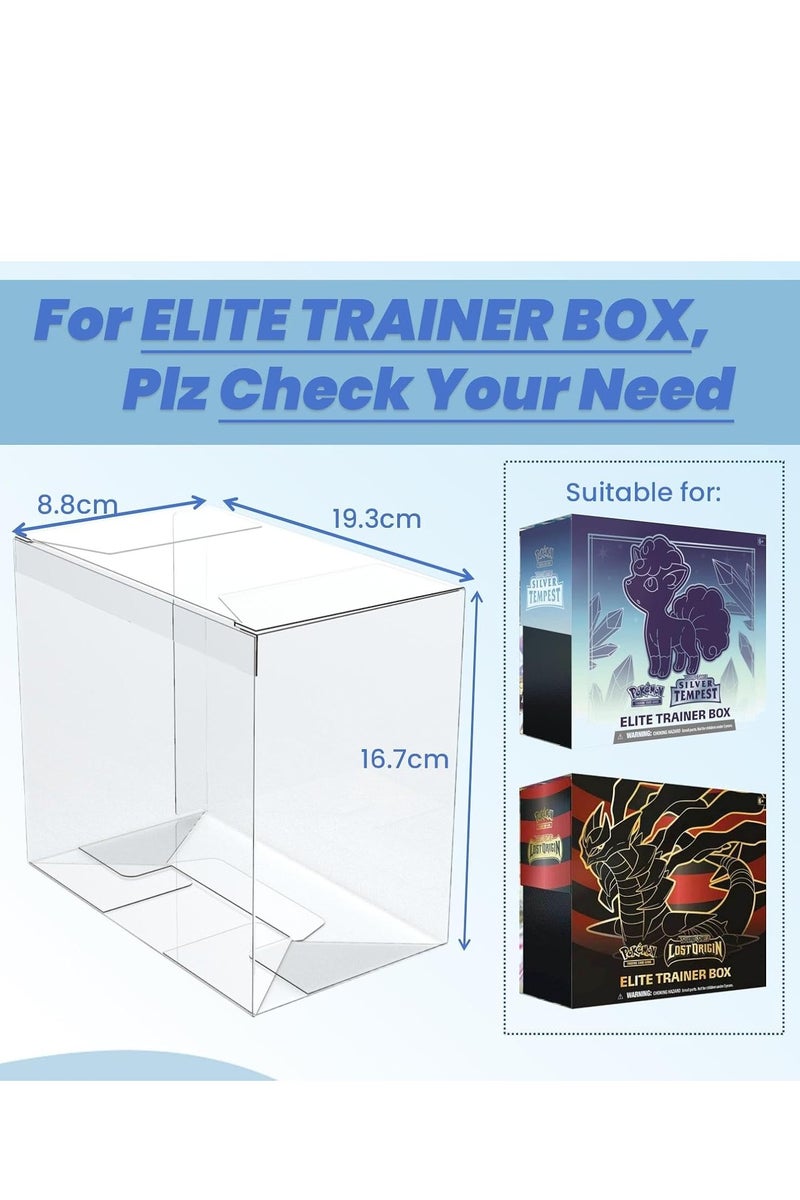 واقيات علبة تدريب Elite من PET لصناديق تدريب Elite من Pokemon ETB (عبوة من 10 قطع) - علبة عرض شفافة PKMN بسمك 0.50 مم - حافظة حماية ETB - حافظة عرض PKMN (عبوة من 10 قطع) - Image 2