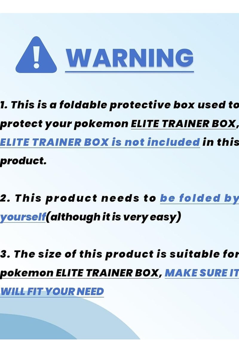واقيات علبة تدريب Elite من PET لصناديق تدريب Elite من Pokemon ETB (عبوة من 10 قطع) - علبة عرض شفافة PKMN بسمك 0.50 مم - حافظة حماية ETB - حافظة عرض PKMN (عبوة من 10 قطع) - Image 4