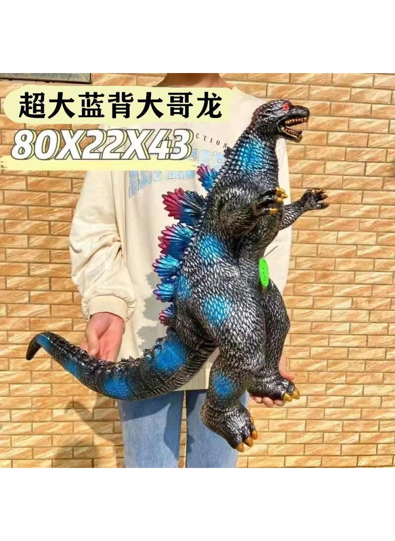 Large Sounding Dinosaurs Kids Toys Tyrannosaurus Triceratops Soft Rubber Model Big blue back big brother dragon 80cm 