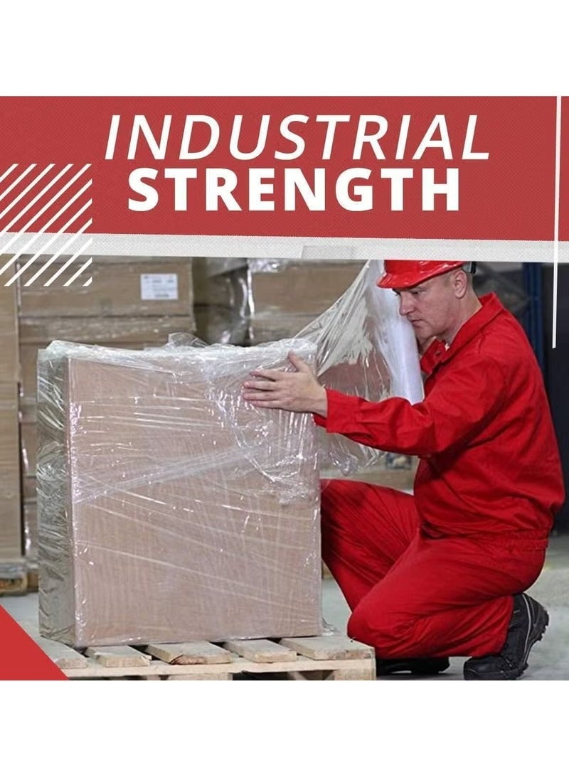 1 Roll 500mm Extra Strong Clear Stretch Wrap – Industrial Pallet Wrap / Waterproof Moving Packing Film / Heavy-Duty Self-Adhesive Cling Film Usable Length 600M - Image 4