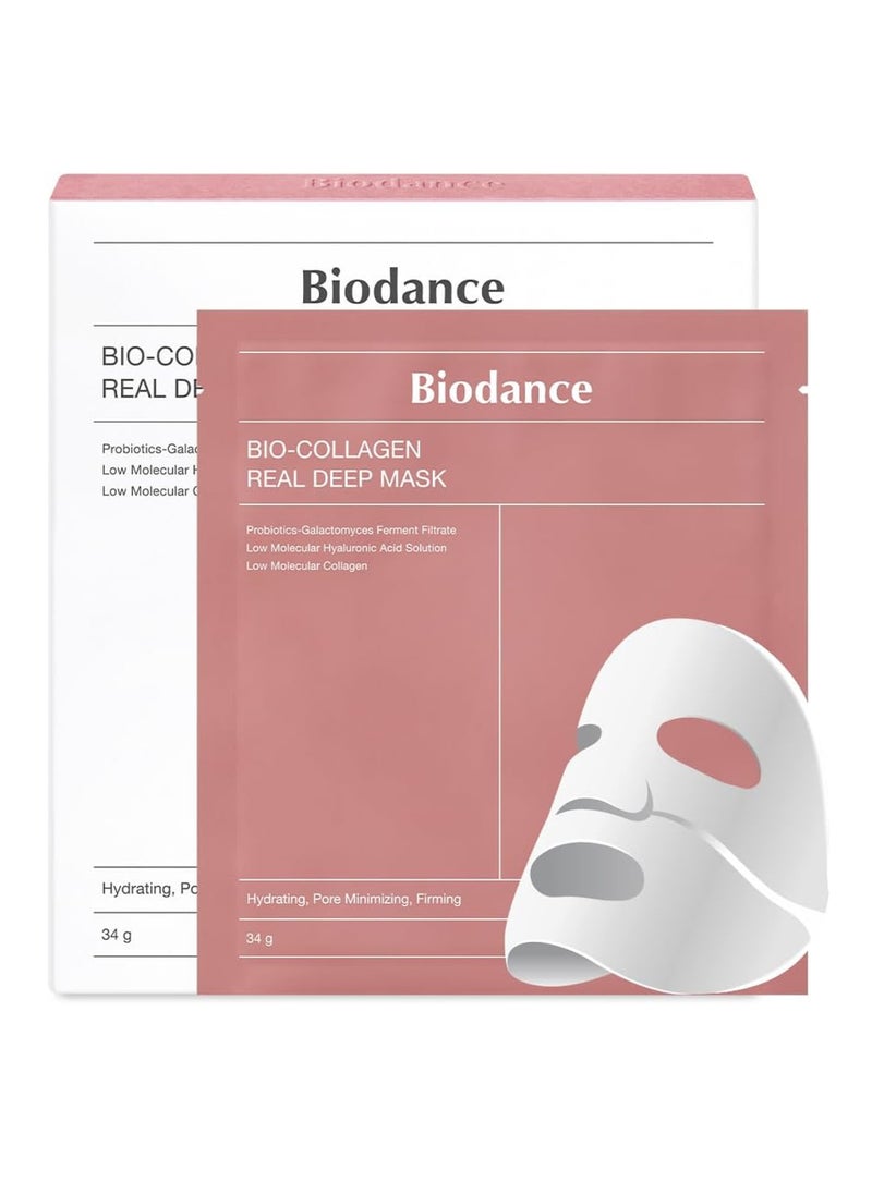 BIODANCE - Bio-Collagen Real Deep Mask, Hydrating Overnight Mask, Pore Minimizing, Elasticity Improvement, 34g x4ea - Image 1