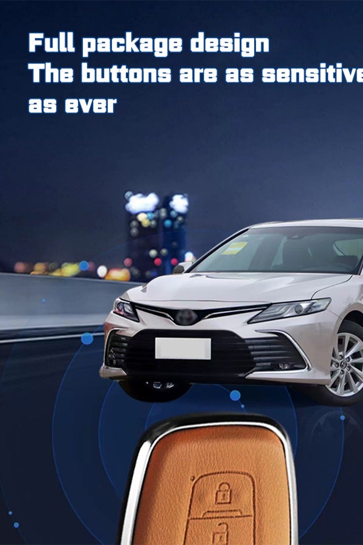 Key sleeve, suitable for Camry 3-key key, the first layer of cowhide material, anti-fall and wear-resistant, all-inclusive design, multi-layer protection is safer, restore the key feel, goodcar. - Image 2