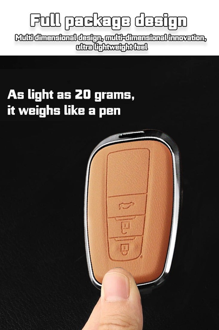 Key sleeve, suitable for Camry 3-key key, the first layer of cowhide material, anti-fall and wear-resistant, all-inclusive design, multi-layer protection is safer, restore the key feel, goodcar. - Image 4