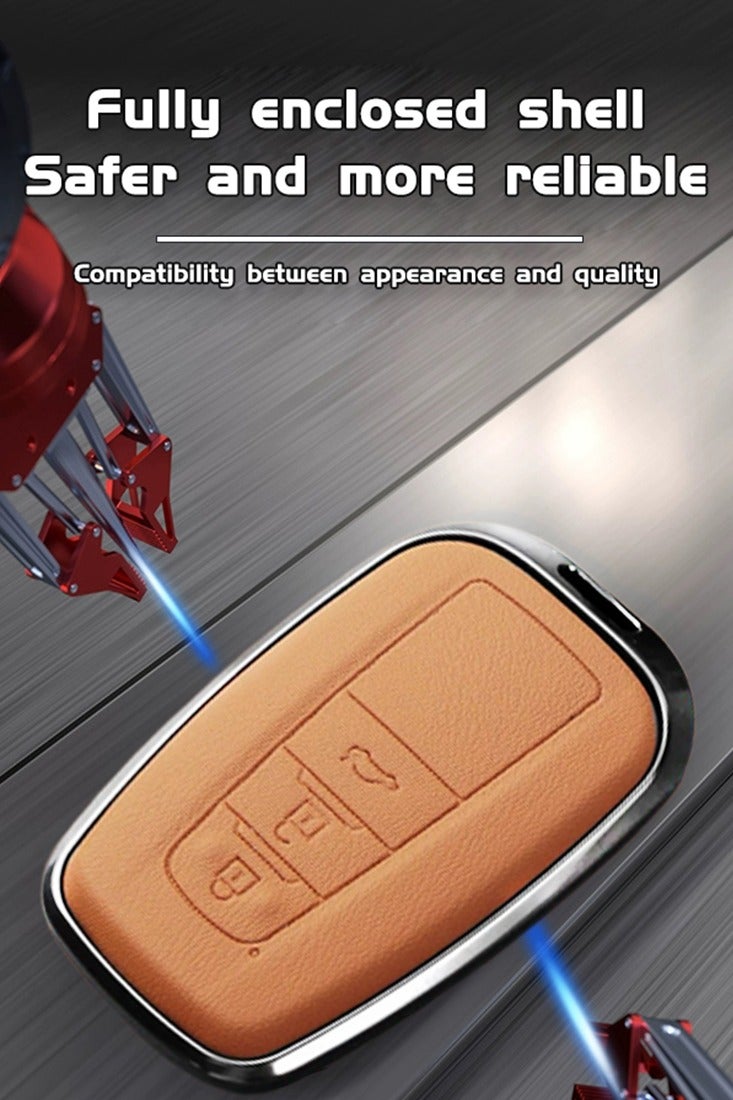Key sleeve, suitable for Camry 3-key key, the first layer of cowhide material, anti-fall and wear-resistant, all-inclusive design, multi-layer protection is safer, restore the key feel, goodcar. - Image 3