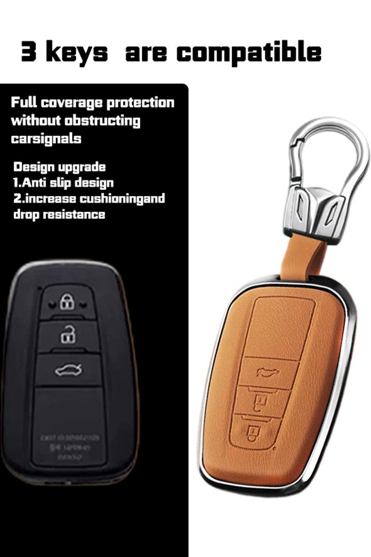 Key sleeve, suitable for Camry 3-key key, the first layer of cowhide material, anti-fall and wear-resistant, all-inclusive design, multi-layer protection is safer, restore the key feel, goodcar. - Image 5
