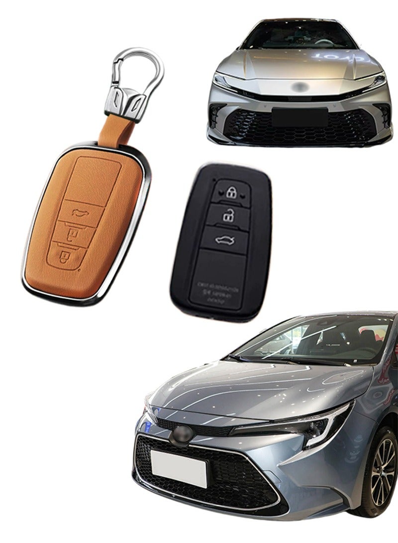 Key sleeve, suitable for Camry 3-key key, the first layer of cowhide material, anti-fall and wear-resistant, all-inclusive design, multi-layer protection is safer, restore the key feel, goodcar. - Image 1