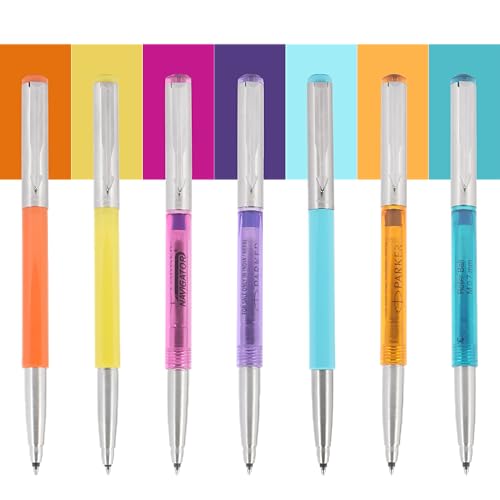 Parker Vector Metallix Chrome Trim Roller Ball Pen and Notebook, Orange Body, Blue Ink, Medium Point - Ideal Gift Set for Professionals and Students - Image 5