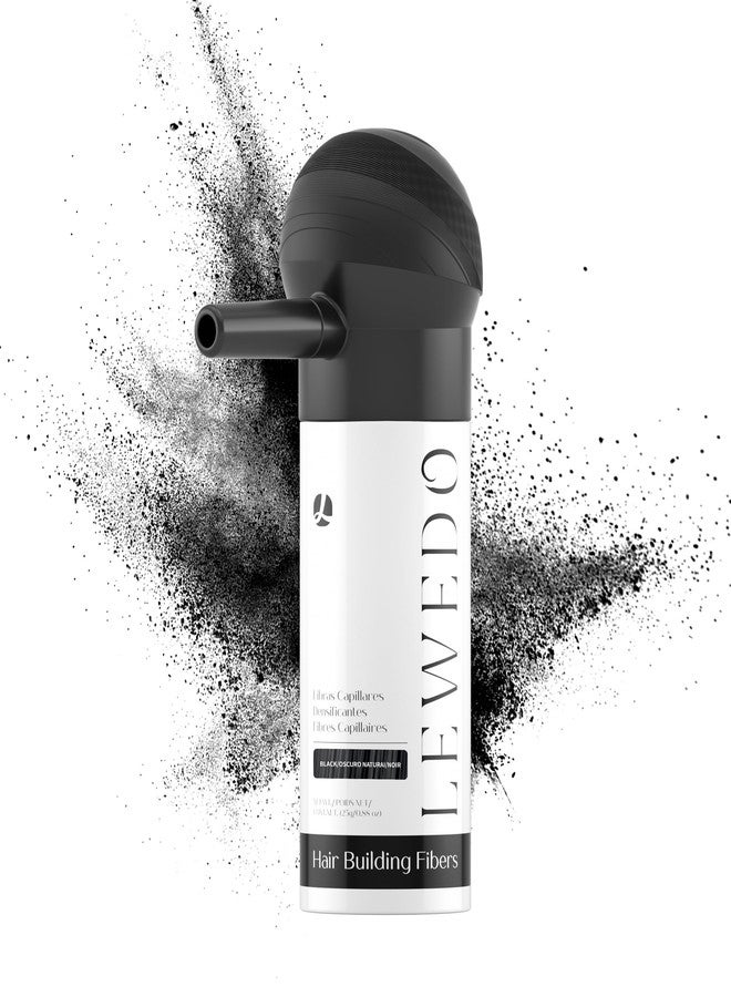 LEWEDO Hair Building Fibers 25G with Precision Spray Applicator - Electrostatic Adsorption for Instant Thicker Hair, Waterproof & Natural Look, Suitable for Men & Women​ (Black) - Image 1