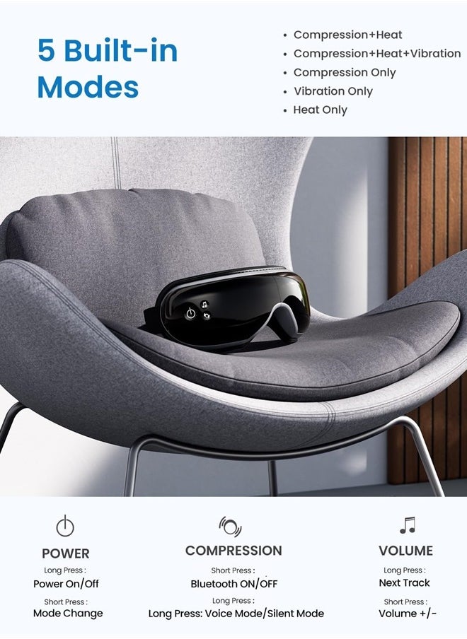 RENPHO Eyeris1 Father Day Gifts Eye Massager, Gifts for Dad/Mom, Face Massager for Migraine Relief, Eye Care Mask Massager, Relax Reduce Eye Strain Dry Eye Improve Sleep, Birthday Gifts for Women/Men  - Image 5