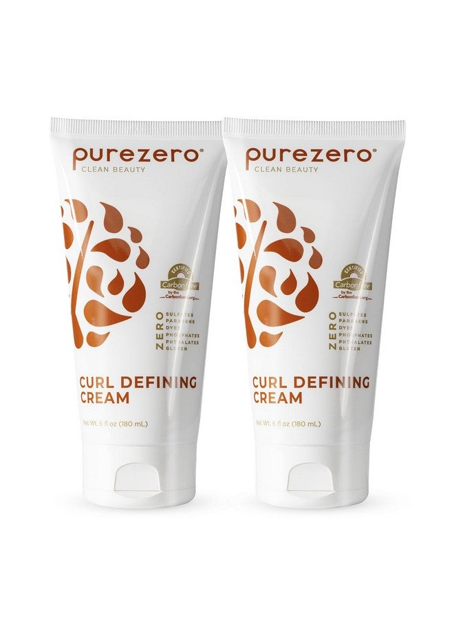 Purezero Curl Cream Enhances Curl Definition Moisturizes And Hydrates Reduces Frizz Reduces Breakage Zero Sulfates Parabens Dyes100% Vegan & Cruelty Free (6Oz 2 Pack) - Image 1