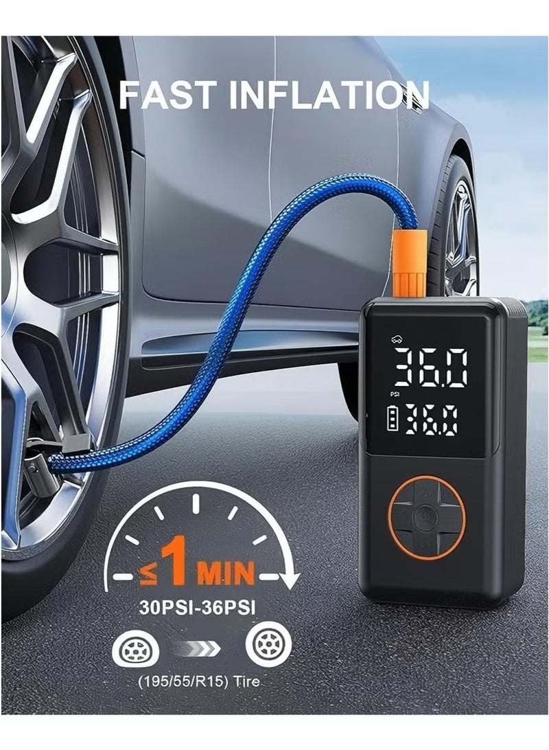 Generic Tire Inflator Portable Air Compressor, 150 PSI Cordless Bike Pump, Air Pump for Auto, Motorcycle, Bicycle, Balls with Pressure Gauge, LED Light & Car Accessories  - Image 5