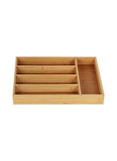 DANUBE HOME Aaron Bamboo Cutlery Tray 5 Section Nature Bamboo Cutlery Box Organizer Silverware Storage For Kitchen Drawers For Kitchen & Dining Room L35.5Xw26.5Xh4.5Cm - Clear  - Image 4