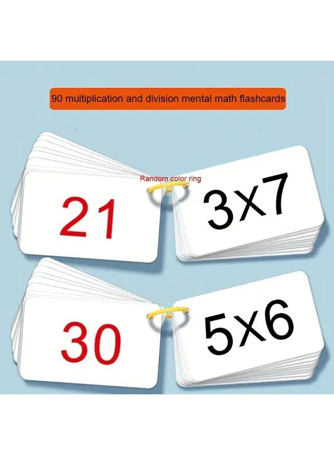 90 Math Flash Cards Set Multiplication And Division Practice Cards With 1 Set Math Learning Games - Image 3