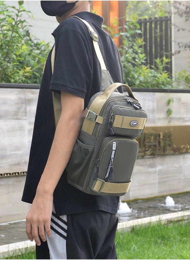 WAOKN Men's Fashionable Casual Shoulder Bag, Boys' Large-capacity Waterproof Crossbody Bag Backpack, Cycling and Hiking Handbag Carrying Bag for College Students and Teenagers  - Image 2