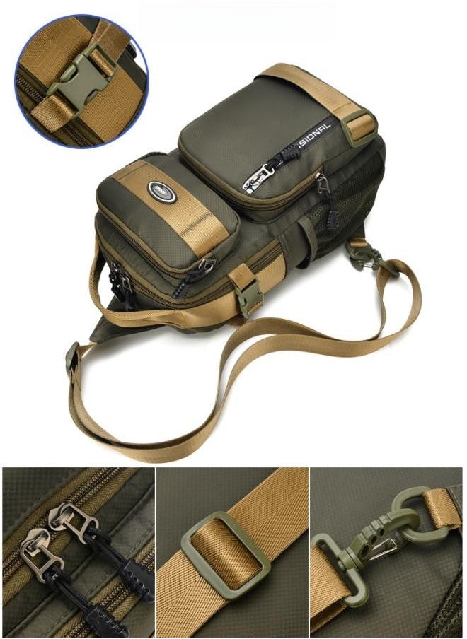 WAOKN Men's Fashionable Casual Shoulder Bag, Boys' Large-capacity Waterproof Crossbody Bag Backpack, Cycling and Hiking Handbag Carrying Bag for College Students and Teenagers  - Image 3