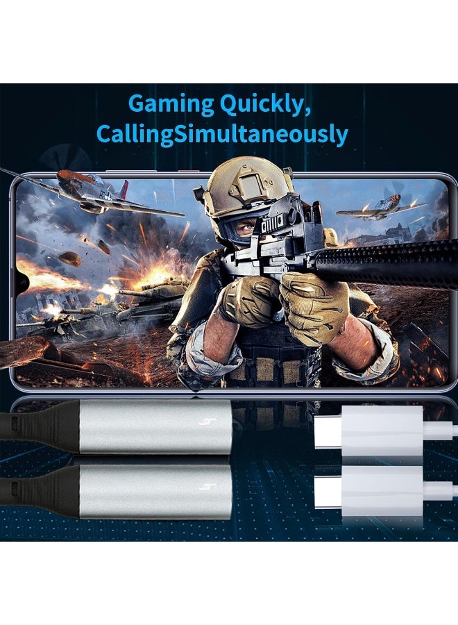 آیمی محول صوت Lightning ثنائي في واحد، موزع Lightning مزدوج للشحن والصوت، كابل مضفر بطول 0.12 متر، صوت عالي الدقة، مصنوع من سبائك الألومنيوم المتينة، متوافق مع أجهزة iPhone و iPad - IM-233 - Image 4