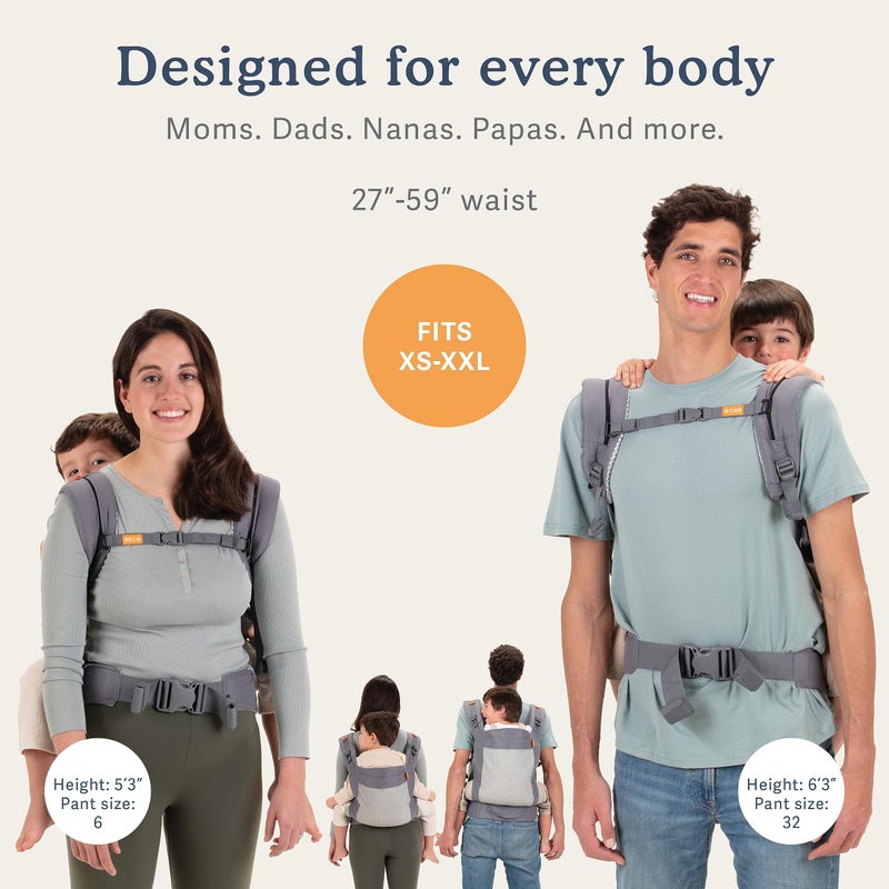 Beco Toddler Carrier - Breathable 3D Mesh Front-Carry & Backpack Style Carrier with Tall Supportive Back and Ergonomic Extra-Wide Seat for Children from 18months (20-60 lbs) - Cool Dark Grey - Image 4