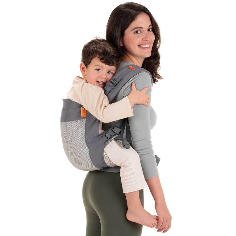 Beco Toddler Carrier - Breathable 3D Mesh Front-Carry & Backpack Style Carrier with Tall Supportive Back and Ergonomic Extra-Wide Seat for Children from 18months (20-60 lbs) - Cool Dark Grey - Image 1