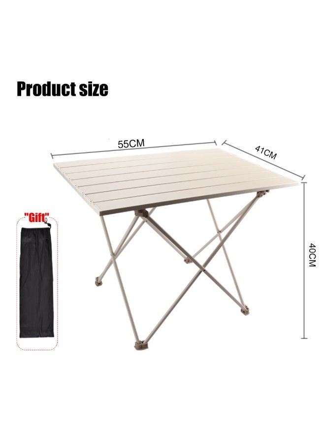 lightweight Outdoor Camping Folding Table - Beige - Image 3