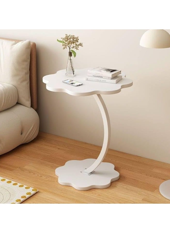 Generic Flower shaped small C-shaped side table, small side table Bedroom, sofa C-end table, Living room bedside table Kitchen Garden Bedroom (white)  - Image 3