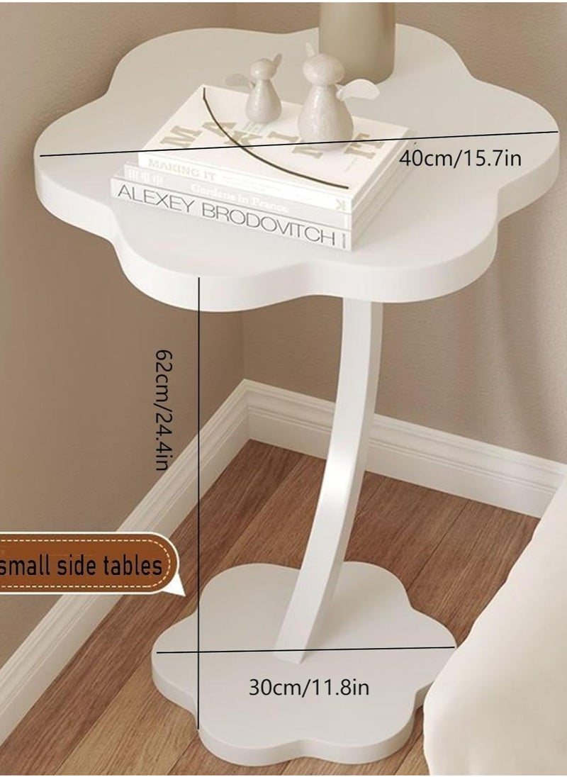 Generic Flower shaped small C-shaped side table, small side table Bedroom, sofa C-end table, Living room bedside table Kitchen Garden Bedroom (white)  - Image 2