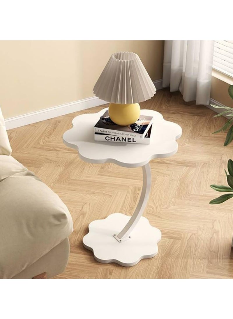 Generic Flower shaped small C-shaped side table, small side table Bedroom, sofa C-end table, Living room bedside table Kitchen Garden Bedroom (white)  - Image 4