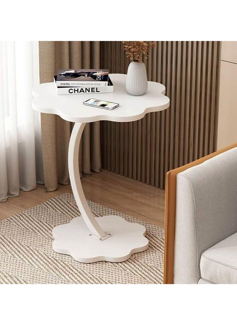 Generic Flower shaped small C-shaped side table, small side table Bedroom, sofa C-end table, Living room bedside table Kitchen Garden Bedroom (white)  - Image 5